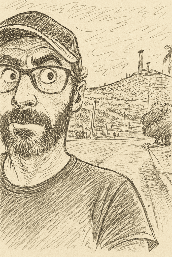 Selfie corriendo en el camino hacia el Cerro de la Memoria